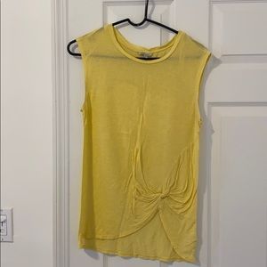 Naked Zebra yellow tunic length tank with knot